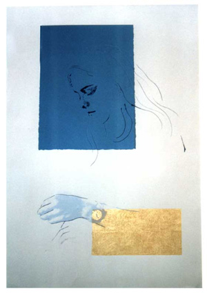 Frances, Screenprint and gold leaf on paper